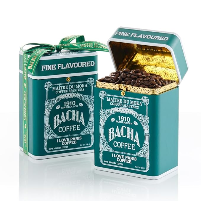 Bacha Coffee | I Love Paris Fine Flavoured Signature Nomad Collection, 100% Arabica Specialty Coffee, Whole Beans, Medium Roast, 250g