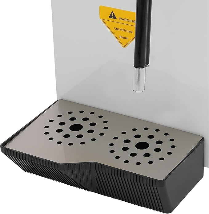 Commercial Milk Frother, 3KW 12L Multi-Purpose Full-Automatic Steam Boiling Water Frothing Machine Steam Milk Frothing Machine with 12H Timing Function for Tea Coffee Dessert Milk (WHTIE)