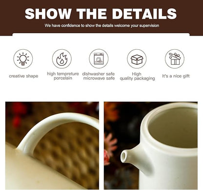 Pour Over Coffee Maker Set Vintage Ceramic Pour Over V60 Coffee Dripper Set with 20 Count Paper Coffee Filters,for Home Café Restaurant Camping,15.8 Ounces(White)