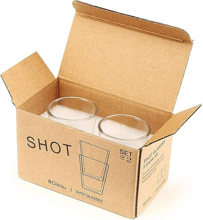 BCnmviku 1.5 oz Shot Glasses Sets with Heavy Base, Clear Shot Glass (2 Pack)
