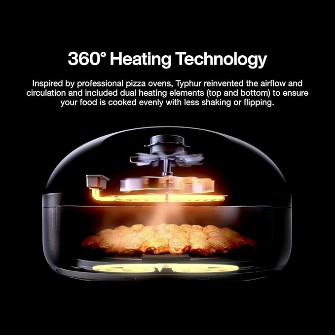 Dome 2 Air Fryer, Extra Large Airfryer with Superior Airflow, Self-cleaning Smart Digital Fryer with PFAS free Basket for Quick Easy Meals, Fits a 12" Pizza or 4-Slice Toast