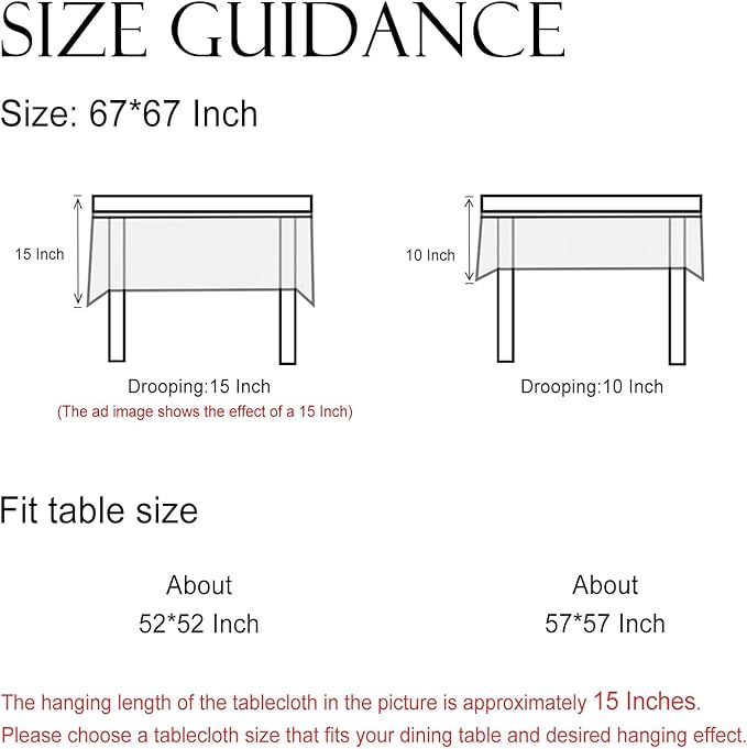 Designer French Pale Yellow Square Tablecloth,Linen Floral Table Cloth,Fall Wrinkle Resistant Decor Tablecloths for Dining Thanksgiving Banquet Kitchen Party,67"*67"-Estevan A