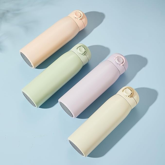 17 oz Mini Water Bottle Small Stainless Steel Thermoses - Insulated Vacuum, Leak Proof, Keeps Drinks Hot/Cold - Ideal for Coffee, beverage, Water - Green