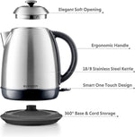 Load image into Gallery viewer, BUYDEEM K640 Stainless Steel Electric Tea Kettle with Auto Shut-Off and Boil Dry Protection, 1.7 Liter Cordless Hot Water Boiler with Swivel Base, 1440W,Retro Silver