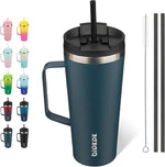 Load image into Gallery viewer, BJPKPK Insulated Tumbler with Handle, 22oz Insulated Tumblers with Lid and Straw, Stainless Steel Metal Water Bottles, Coffee Travel Mugs, Cups, Navy Blue