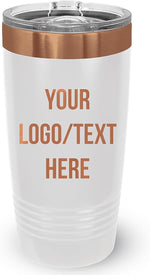 Load image into Gallery viewer, Stainless Steel Tumbler Personalized-Custom Engraved (White-Copper, 1 Count (Pack of One))