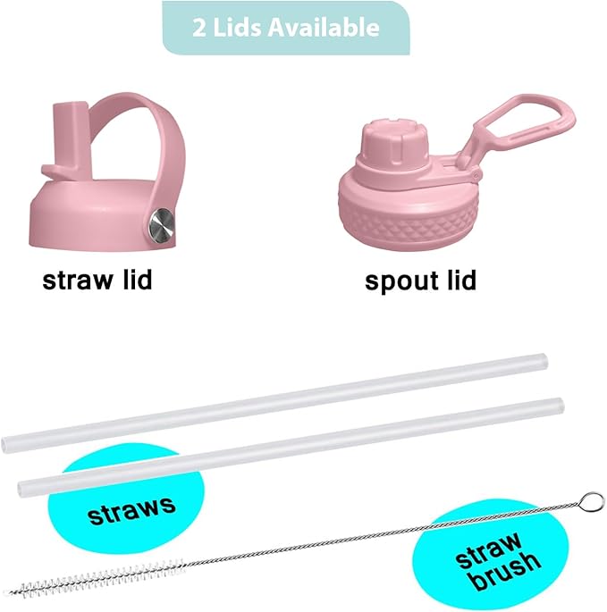 SENDESTAR SENDESTAR 40oz Stainless Steel Water Bottle(Cold for 48 Hrs, Hot for 24 Hrs),Double Wall Vacuum Insulated Bottle with Straw Lid, Spout Lid and Flex Cap, Fit in Any Car Cup Holder