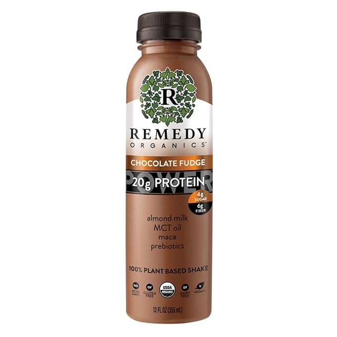 Remedy Organics Duo Decadence Power 12-Pack | Plant Based MCT Oil Protein Shakes, Ready to Drink | USDA Organic, Vegan, Gluten Free, Dairy Free, Soy Free | 6 Chocolate Fudge Bottles & 6 Cold Brew Latte Bottles