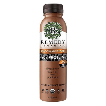 Remedy Organics Duo Decadence Power 12-Pack | Plant Based MCT Oil Protein Shakes, Ready to Drink | USDA Organic, Vegan, Gluten Free, Dairy Free, Soy Free | 6 Chocolate Fudge Bottles & 6 Cold Brew Latte Bottles