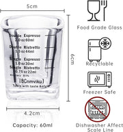 Espresso Shot Glasses, 26-Incremental Measurement, 2 OZ / 60ML (Sturdy-2 pack)