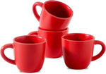 Load image into Gallery viewer, Hasense 7 Ounce Cappuccino Cups Set of 4 Perfect for Latte, Americano, Cafe Mocha and Tea, Ceramic Coffee Cups Ideal for Party Cafe Home and Kitchen, Microwave and Dishwasher safe, Red