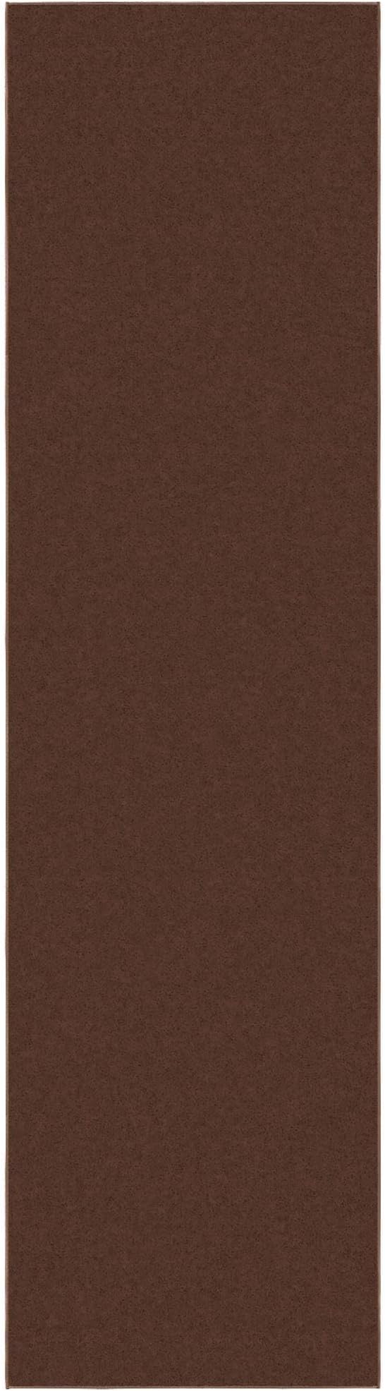 Ottomanson Hallway Runner Rug 2'7" x 9'10" Non Slip Solid Area Rugs Easy to Clean Laundry Rug Runner Durable & Pet Friendly Floor Carpet Runners for Hallways Entryway Living Room Kitchen, Brown