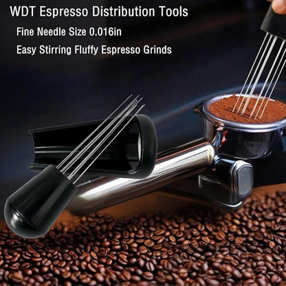 WDT Espresso Distribution tools with PP Handle, 10 x 0.4mm 304 Stainless Steel Needles Installed Coffee Stirrer for Barista