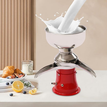 Cream Separator for Goats Milk, Electric Milk Cream Centrifugal Separator, 5L/1.32gal 10,500 Rpm, Cream Butter Milkshake Separator, Milk Cream Separator for Dairy Farm, Stainless Steel