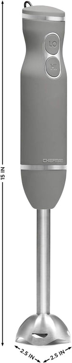 Load image into Gallery viewer, Chefman Immersion Stick Hand Blender with Stainless Steel Blades, Powerful Electric Ice Crushing 2-Speed Control Handheld Food Mixer, Purees, Smoothies, Shakes, Sauces &amp; Soups, Grey