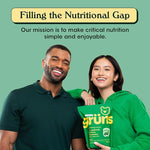 Load image into Gallery viewer, Gruns Adult Sugar-Free Super Greens Gummies, Superfood Gummy Bears with Spirulina, Chlorella, Fiber &amp; Prebiotics for Digestive Health, Adaptogens Supplement with 20 Vitamins &amp; Minerals, 28 Packets