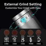 Load image into Gallery viewer, Bincoo Manual Coffee Grinder with Foldable Handle– External Setting Hand Coffee Grinder with Steel Burr,Compact and Portable for Home/Travel/Camping(Sliver)
