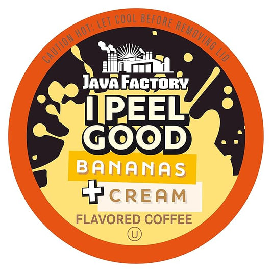 Java Factory Flavored Coffee Pods, I Peel Good Banana Cream, Compatible with K Cup Brewers, 40 Count