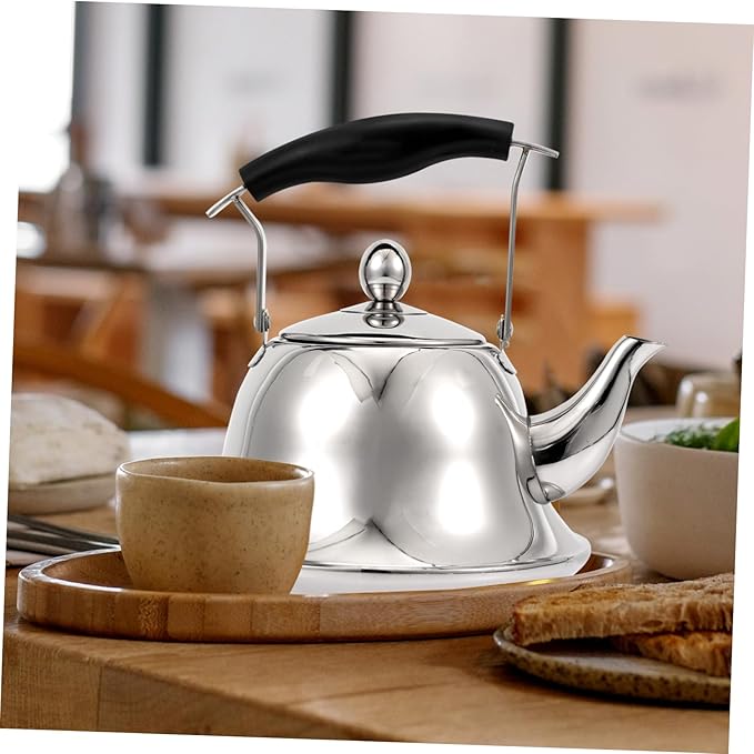 ERINGOGO 2L Whistling Tea Kettle Stovetop, Stainless Steel Teapot Water Kettle with Removable Tea Infuser, Mirror Polished Retro Tea Maker for Gas, Induction