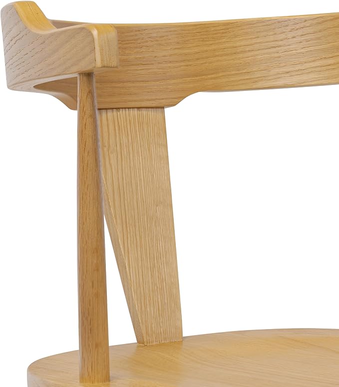 Poly & BARK Mid Century Modern Enzo Dining Chair Solid Oak Wood Set of 3