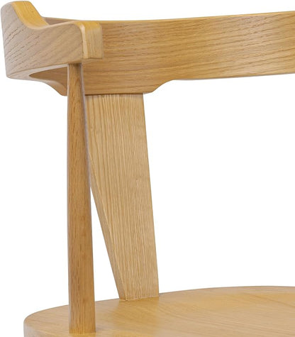 Poly & BARK Mid Century Modern Enzo Dining Chair Solid Oak Wood Set of 4