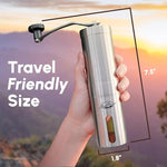 Load image into Gallery viewer, JavaPresse Manual Stainless Steel Coffee Grinder - 18 Adjustable Settings, Portable Conical Burr Grinder for Camping, Travel, Espresso - With Hand Crank
