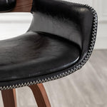 Load image into Gallery viewer, LUNLING Swivel Accent Faux Leather Dining Chairs Set of 2, Mid Century Modern Chairs with Wooden Legs/Armrest/Upholstered Seat/Adjustable Foots for Kitchen Dining Room Desk Chairs,Black…