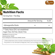 TOG999, Premium 60 Ashwagandha Root Tea Bags, 100% Natural & Pure, Ashwagandha Root Herbal Tea. No Sugar, No Caffeine, No Gluten, Vegan.