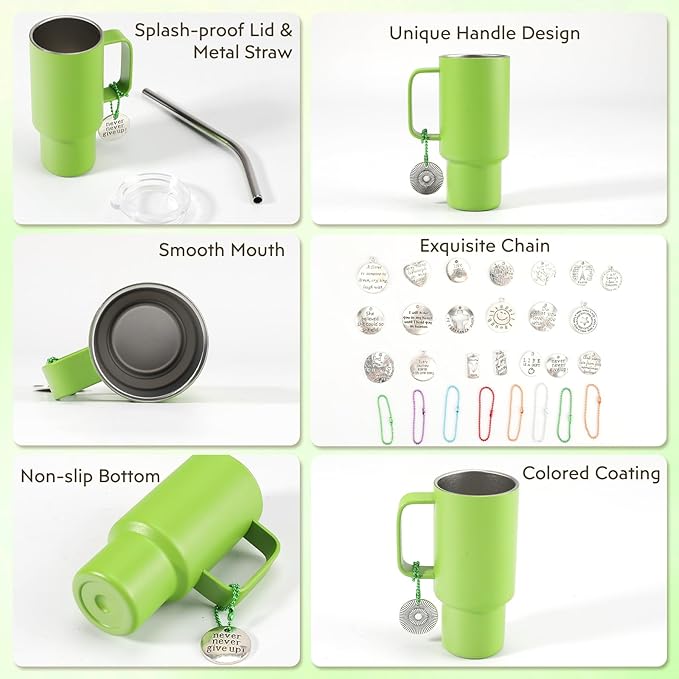 Cute Shot Glasses with Handle 2 oz, Mini Shot Tumbler with Lid and Straw, Kawaii Insulated Tumblers with Chain for Espresso Coffee Spirits Cute Stuff Funny Gifts (6 Pack-B)