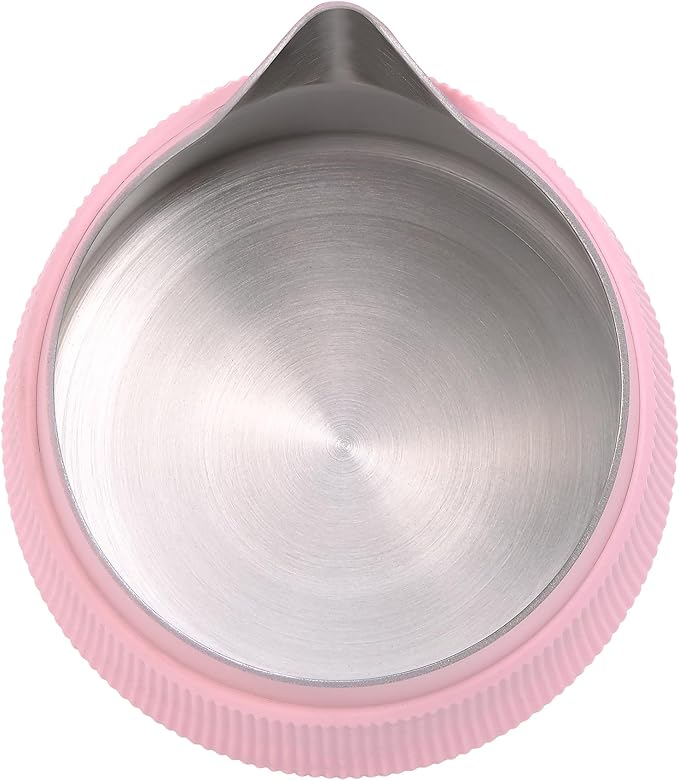 Normcore Handleless Milk Frothing Jug, Milk Pitcher 15.2 oz, Milk Frother Steamer Cup Stainless Steel Espresso Cup, Round Spout, Pink, 450 ml