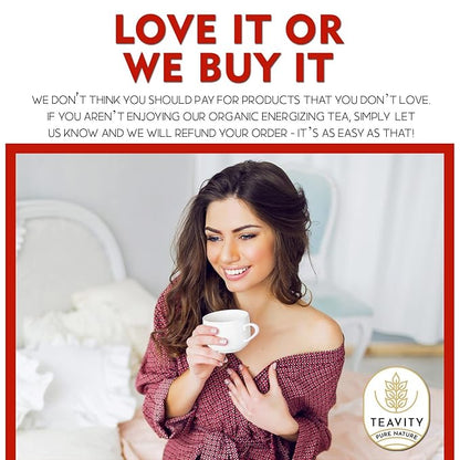 Organic Ashwagandha Tea Pods for Keurig with Ginger, Licorice, Organic Hibiscus Sabdariffa, Rosehip, & Lime - Decaf Herbal Tea - Energizing Tea by Teavity (36 Tea Pods)