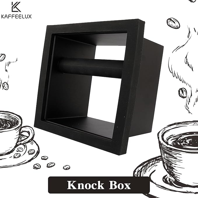Stainless Steel Coffee Ground Knock Box Chute, Built-in Desktop Waste Bucket, Bottomless Knocking Residue Box