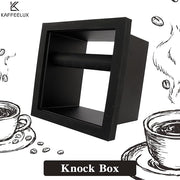 Stainless Steel Coffee Ground Knock Box Chute, Built-in Desktop Waste Bucket, Bottomless Knocking Residue Box