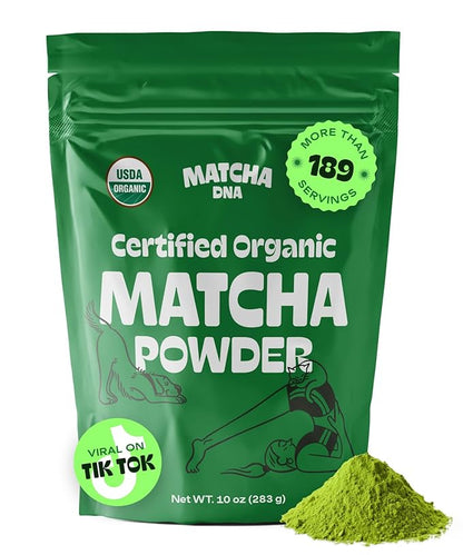MATCHA DNA Certified Organic Matcha Green Tea Powder (10 oz BAG)