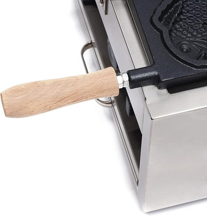 1.5kw Fish Waffle Maker, Stainless Steel Non-Stick Electric Cake W-affle M-aker with Double-Sided Heating Plate, Waffle Maker with 3 Fish-Shaped Mold Slots, 122~572℉, Anti-Scald Handles, Timer（0-5min）
