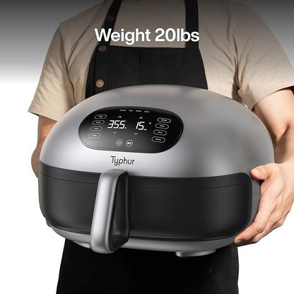 Dome 2 Air Fryer, Extra Large Airfryer with Superior Airflow, Self-cleaning Smart Digital Fryer with PFAS free Basket for Quick Easy Meals, Fits a 12" Pizza or 4-Slice Toast