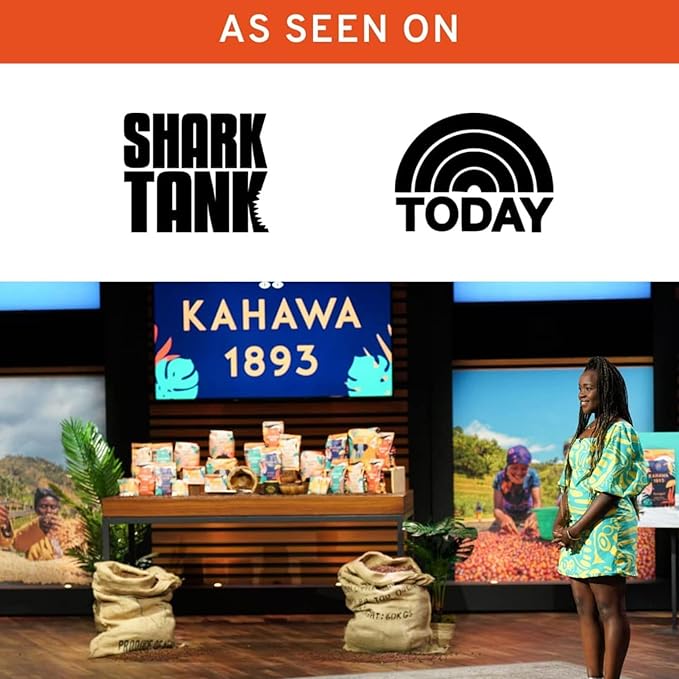 Kahawa 1893 Ground Coffee Medium Roast Decaf Blend 12 Oz - As Seen on Shark Tank, Naturally Sweet, Organically Grown, Ethically & Sustainably Sourced