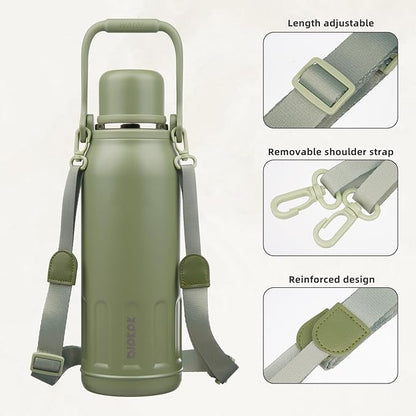 BJPKPK Insulated 50oz Thermal Water Bottle with Lid and Carry Handle Insulated Stainless Steel Water Bottles for Outdoor Sports,Army Green