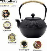 Load image into Gallery viewer, 40.6oz Cast Iron Teapot Set with Cast Iron Warmer, Japanese Tetsubin Tea Kettle Set with Cups,Cast Iron Teapot with Stainless Steel Infuser and Enameled Interior for Stovetop Safe(1200ml)