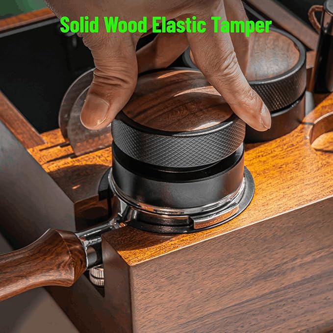 Espresso Tamper for 53mm Coffee Tamper with Spring Loaded Tamper,WDT Tool with Clear Memory Scale,Stainless Steel Tamper for Espresso Machine Accessories,for Home,Office & Coffee Bar