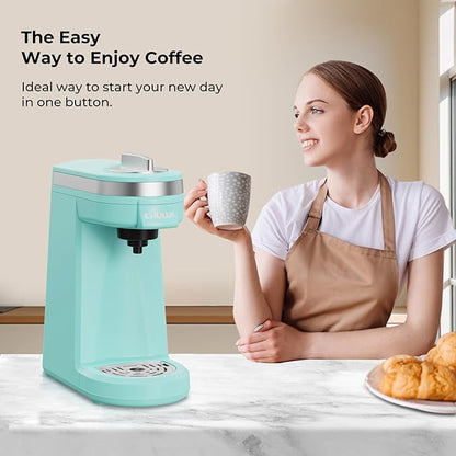 CHULUX Mini Coffee Maker for K Capsule, Single Serve Coffee Maker for One Cup Americano, Lightweight Pod Coffee Machine, Aqua