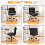 Load image into Gallery viewer, Furniliving Leather Home Desk Chair, Comfortable Executive Office Chair with Wheels, Ergonomic Computer Task Chair Adjustable Height, Black
