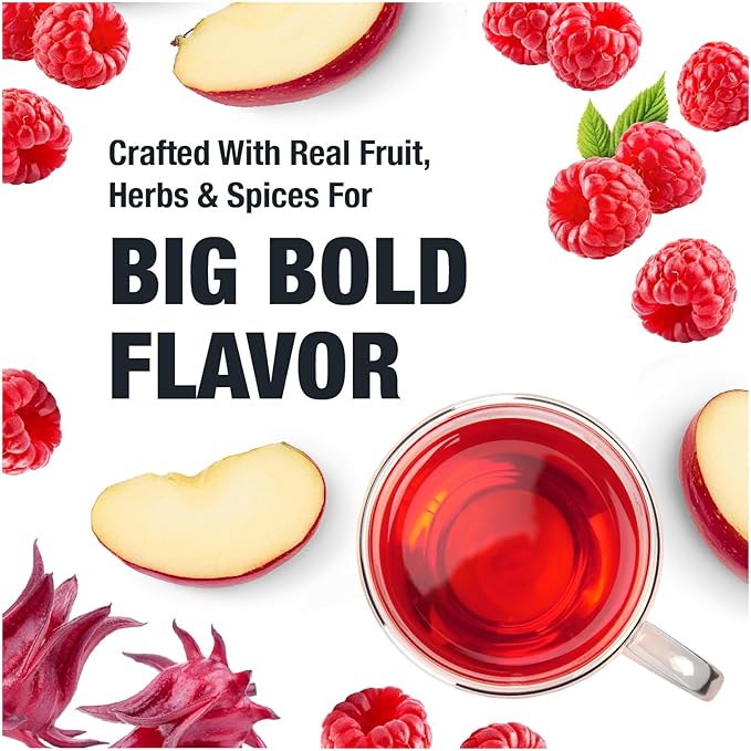 Tiesta Tea - Raspberry Razzle Tea, Loose Leaf, Raspberry Hibiscus Herbal Tea, Premium Caffeine-Free Tea Blend, Make Hot or Iced & Up to 25 Cups, 2 oz Resealable Pouch