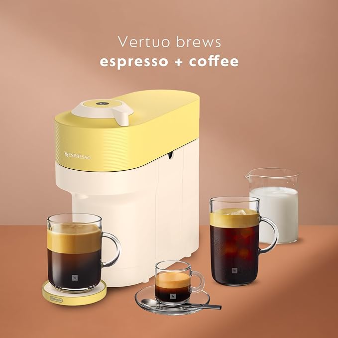 Nespresso Limited-Edition Vertuo Pop+ Coffee and Espresso Maker by De'Longhi, Pastel Yellow