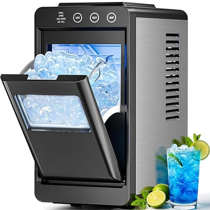 Antarctic Star Ice Maker, 26lbs in 24Hrs, 8 Cubes in 6 Mins, 0.8L Tank & 1.1lb Storage, Auto Clean with Basket & Scoop, Portable for Home/Kitchen/Camping/RV