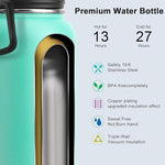 Load image into Gallery viewer, koodee Insulated Water Bottle, 32 oz Stainless Steel Double Wall Vacuum Wide Mouth Sport Bottle with Leakproof Spout Lid (Teal)