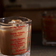 BCnmviku 2 PACK Red line Square Cup Espresso Shot Glasses Measuring Cup Liquid Heavy Glass for Baristas 2oz for Single Shot of Ristrettos