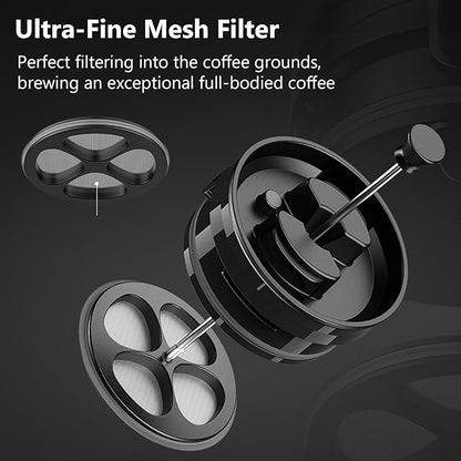 Stainless Steel French Press Coffee Maker, Double Walled Insulated Coffee & Tea Maker with Filter (Matte Black, 32 Ounce)