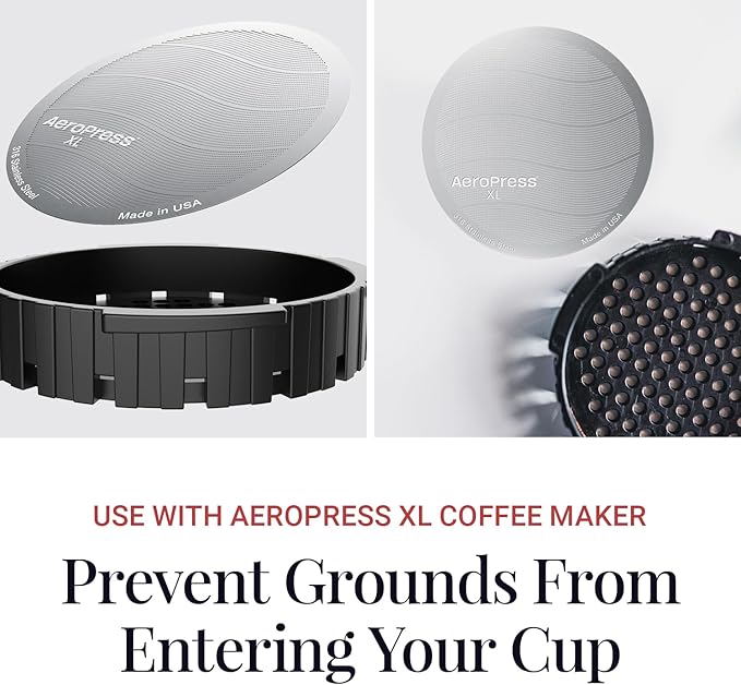 AeroPress XL Stainless Steel Reusable Filter, Metal Filter, Premium 316 Stainless Steel Filter for AeroPress XL Coffee Maker, Washable, Earth-Friendly, 1 Pack, 1 Filter