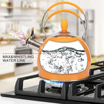 Load image into Gallery viewer, Whistling Tea Kettle Stainless Steel Teapot, Teakettle for Stovetop Induction Stove Top, Fast Boiling Heat Water Tea Pot 2.6 Quart